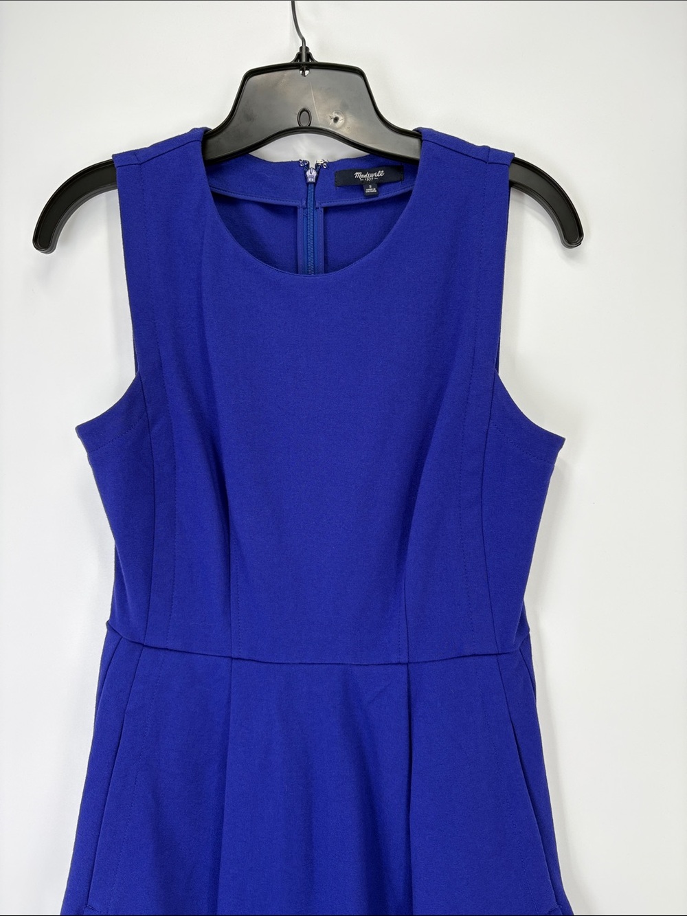 🎲 Madewell knit Sleeveless Cobalt Blue Fit-and-Flare Dress